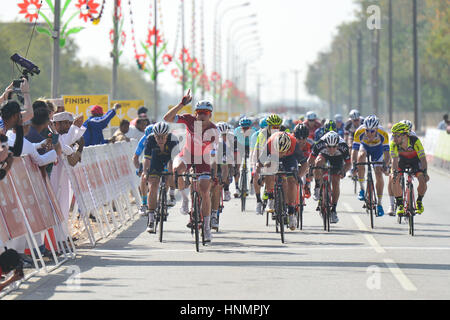 Al Sawadi Beach, Oman. Xiv Feb, 2017. 8 tour di Oman. Tappa 01: Al Sawadi Beach - Naseem Park 1 : KRISTOFF Alexander (NOR) Katusha - Alpecin foto: Cronos/Yuzuru Sunada Credito: Cronos Foto/Alamy Live News Foto Stock