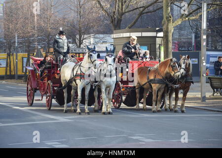 Berlino, Germania. Xiv Feb, 2017. Meteo Berlino: le persone godono di giornata di sole a Berlino, Germania. Credito: Markku Rainer Peltonen/Alamy Live News Foto Stock