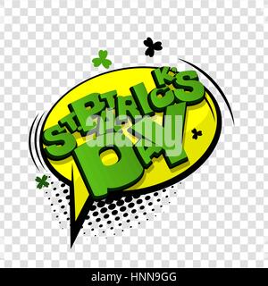 San Patrizio giorno comic cartoon testo Illustrazione Vettoriale