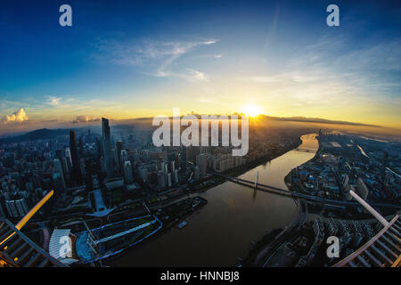 Costruzione urbana della città di Guangzhou,nella provincia di Guangdong, Cina Foto Stock