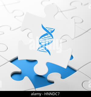 Concetto di salute: DNA su Sfondo puzzle Foto Stock