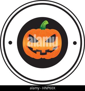 Cornice circolare con la zucca di halloween illustrazione vettoriale Illustrazione Vettoriale