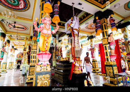 Interno, Maha Sri Mariamman Temple, Georgetown, Penang, Malaysia Foto Stock