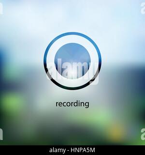 Icona registrazione cerchio. isolato su sfondo sfocato Illustrazione Vettoriale