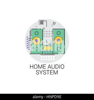 Sistema di Home Audio Audio Icona dei dispositivi Illustrazione Vettoriale