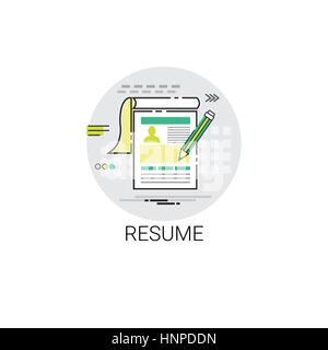 Riprendere la forma CV posto di lavoro vacante reclutamento icona applicazione Illustrazione Vettoriale
