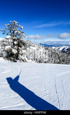 Vista dalla cima a Bogus Basin, la località sciistica al di fuori di Boise, ID. Foto Stock