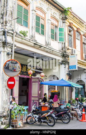 Amore Lane street scene, Georgetown, Penang, Malaysia Foto Stock