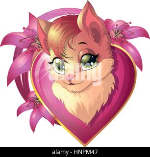 Bella carino gattino Illustrazione Vettoriale