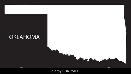 Oklahoma USA Mappa black silhouette invertito Illustrazione Vettoriale