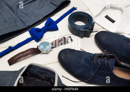 Kit di gentleman Moda Uomo abbigliamento e accessori Foto stock Alamy