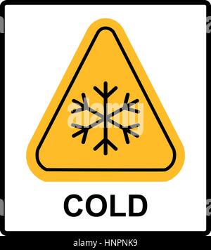 Freddo segno di avvertimento , Allarme neve - segno triangolare , illustrazione vettoriale a bassa temperatura di freddo estreme condizioni di temperatura del foglio di avviso per il pubblico Illustrazione Vettoriale