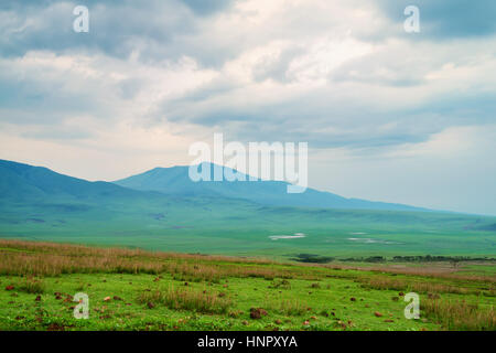 Paesaggio in Tanzania, depressione nei pressi di Ngorongoro Foto Stock