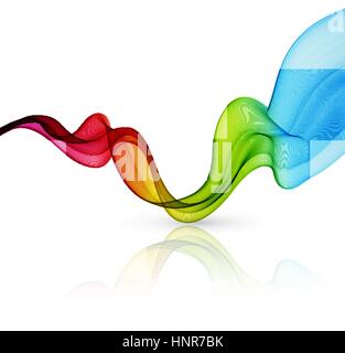 Abstract vettore d'onda sfondo, rainbow linee ondulata per brochure, sito web, flyer design. D'onda dello spettro. Colore arcobaleno. Linee di fumo Illustrazione Vettoriale