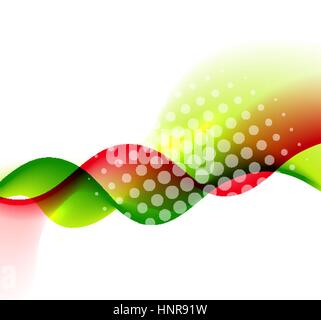 Vettore Abstract le linee curve dello sfondo. Modello brochure design. Verde e onda rossa Illustrazione Vettoriale