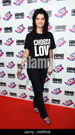 Pixie Geldof arriva per la VO5 NME Awards 2017 tenutasi presso l'O2 Brixton Academy di Londra. Foto Stock