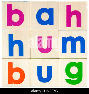 BAH HUMBUG concept presentato con blocchi giocattolo. Foto Stock