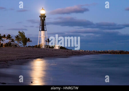 Hillsboro faro di ingresso - Pompano Beach, Florida USA Foto Stock