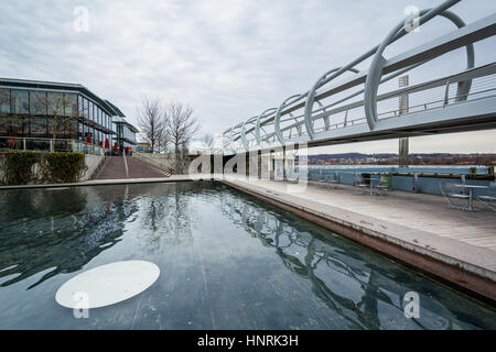 Ponte e canal presso i cantieri Park, a Washington, DC. Foto Stock