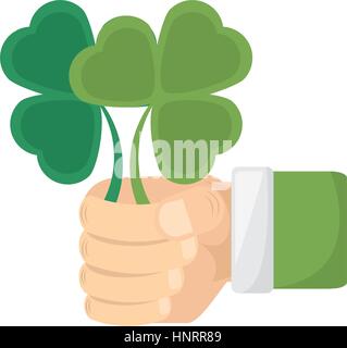 Mano azienda shamrock il giorno di san patrizio illustrazione vettoriale EPS 10 Illustrazione Vettoriale
