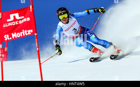 San Moritz, Svizzera. Xvi Feb, 2017. Atleta Italiano Sofia Goggia in azione a Mondiali di sci alpino a San Moritz, Svizzera, 16 febbraio 2017. Foto: Michael Kappeler/dpa/Alamy Live News Foto Stock