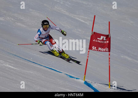 San Moritz, Svizzera, 16 febbraio 2017. Simone Wild durante il Ladies Slalom Gigante al FIS Mondiali di Sci 2017 di San Moritz. Credito: Rolf Simeone/Alamy Live News Foto Stock