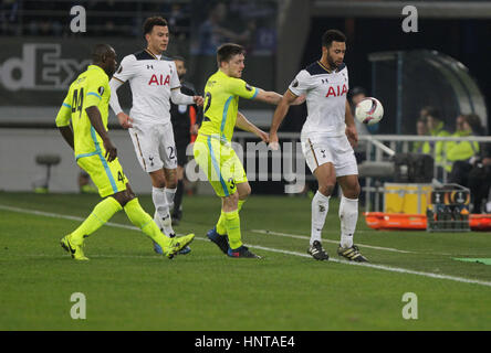 Belgio, Gand. Xvi Feb, 2017. Il 16 febbraio 2017, Gand, Belgio; Harry Kane nel Ghelamco Arena durante la UEFA Europa League 2016/2017 Round di 16, Credito: Laurent Lairys/Agence Locevaphotos/Alamy Live News Foto Stock