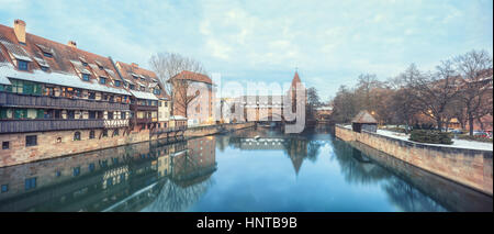 Città medievale di Norimberga, Germania Foto Stock