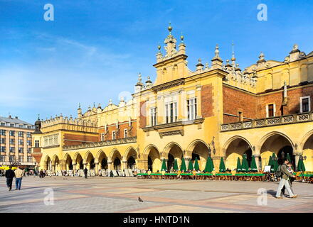 Panno Hall sulla piazza principale, Cracovia, in Polonia, in Europa Foto Stock