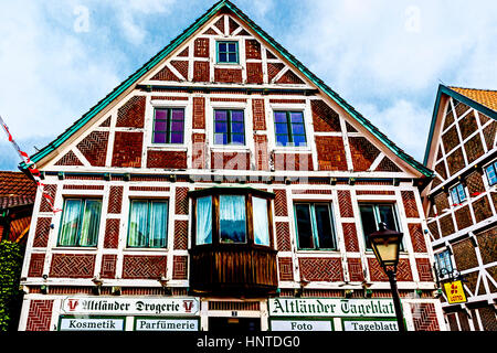 Häuser in Jork, Altes Land; case a Jork, Bassa Sassonia Foto Stock