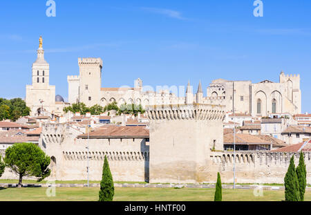 Lo skyline di storico della città medievale di Avignon Vaucluse Francia Foto Stock