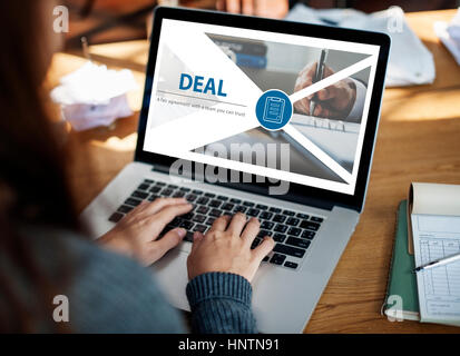 Contratto accordo equo interfaccia della pagina web Foto Stock