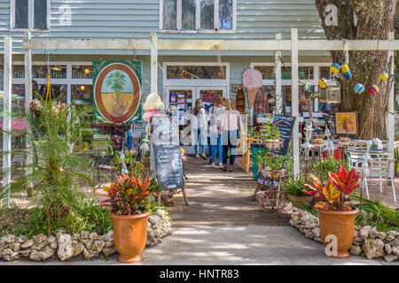 Cholokka Boulevard di Micanopy in Alachua County. Florida's auto proclamata capitale di antiquariato. Così chiamato in onore di un Seminole capo indiano si stabilirono a1821 Foto Stock