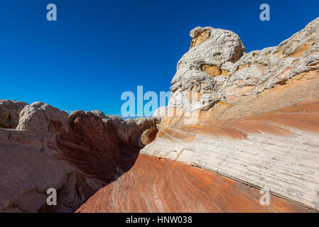 Tasca bianco incredibili formazioni rocciose in Vermiglio scogliere monumento nazionale, fotografia di paesaggi Foto Stock