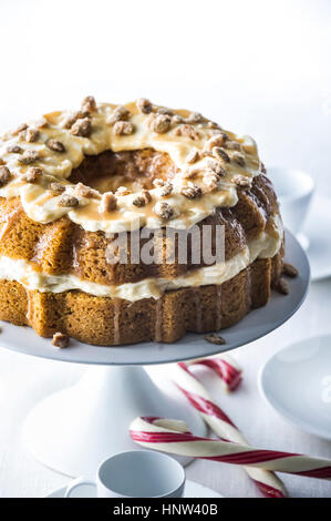 Candy canes e zucca caramellata torta bundt Foto Stock