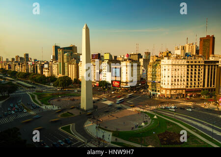 Avenida 9 de Julio, Buenos Aires, Argentina Foto Stock