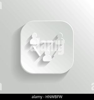 Gruppo utente icona di rete - vettore app bianco pulsante con ombra Illustrazione Vettoriale