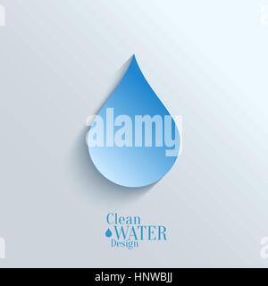 Vettore astratto carta caduta di acqua su sfondo blu. Concetto di eco. Illustrazione Vettoriale