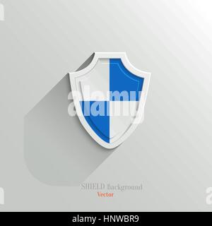 Custode scudo, icona di protezione in stile appartamento con lunga ombra Illustrazione Vettoriale