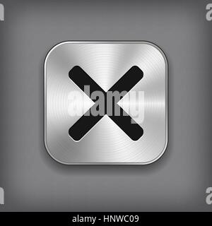 Icona Annulla - metallo del vettore APP button Illustrazione Vettoriale