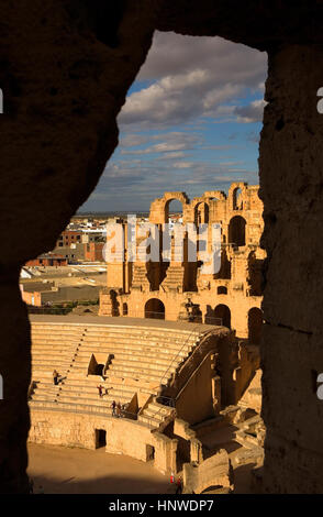 Tunez: El Jem.anfiteatro romano Foto Stock