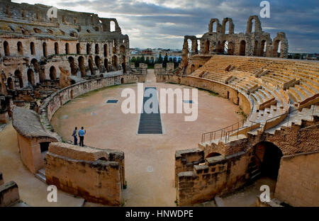 Tunez: El Jem.anfiteatro romano Foto Stock
