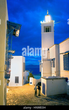 Tunez: Sidi Bou Said.moschea Foto Stock