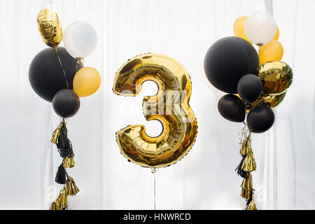 Decorazione per 3 anni compleanno Foto Stock