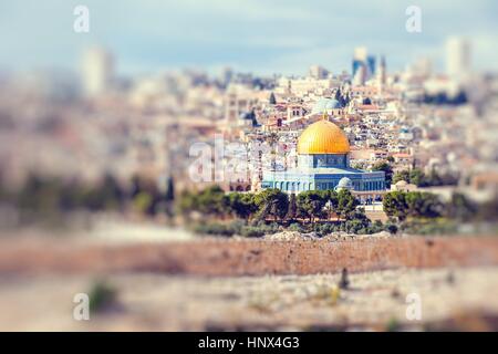 Mousque di al-Aqsa (Cupola della Roccia) nella Città Vecchia - Gerusalemme, Israele Foto Stock