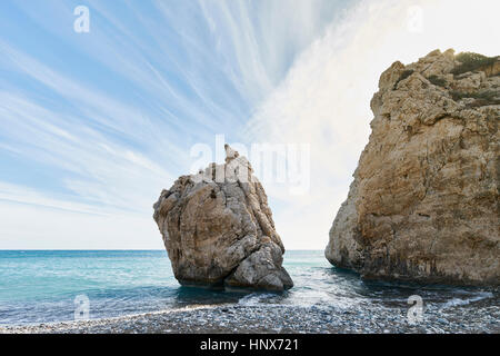 Petra tou Romiou o Roccia di Afrodite, Paphos, Cipro Foto Stock