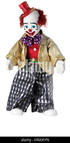 Clown doll Rosso con top hat e macchiato il filtro bow tie Foto Stock