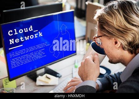 Cloud Computing la connessione di rete Concept Foto Stock