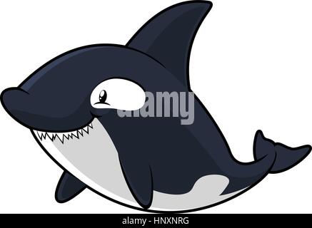 Blu e grigio Killer Whale mostrando i denti pericolose illustrazione vettoriale. Illustrazione Vettoriale