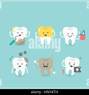 Vari personaggi di denti Foto Stock